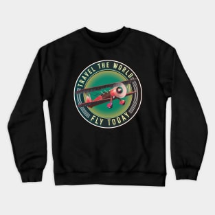 Travel the world fly today red and green edition Crewneck Sweatshirt